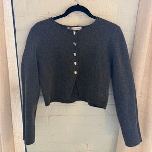 Zara Gray Wool Cardigan with Silver Buttons